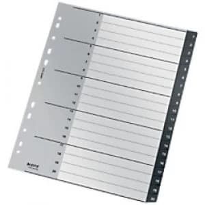 Image of Leitz Dividers Recycle A4 Black Polypropylene 1 to 20