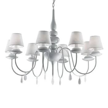 Image of Blanche 8 Light Multi Arm Chandelier White Finish, E14