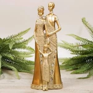 Image of Gold Maasai Family Figurine 32cm