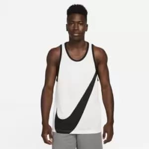 Image of Nike Dri-Fit Crossover Jersey, White/Black, Male, Basketball Jerseys, DH7132-100