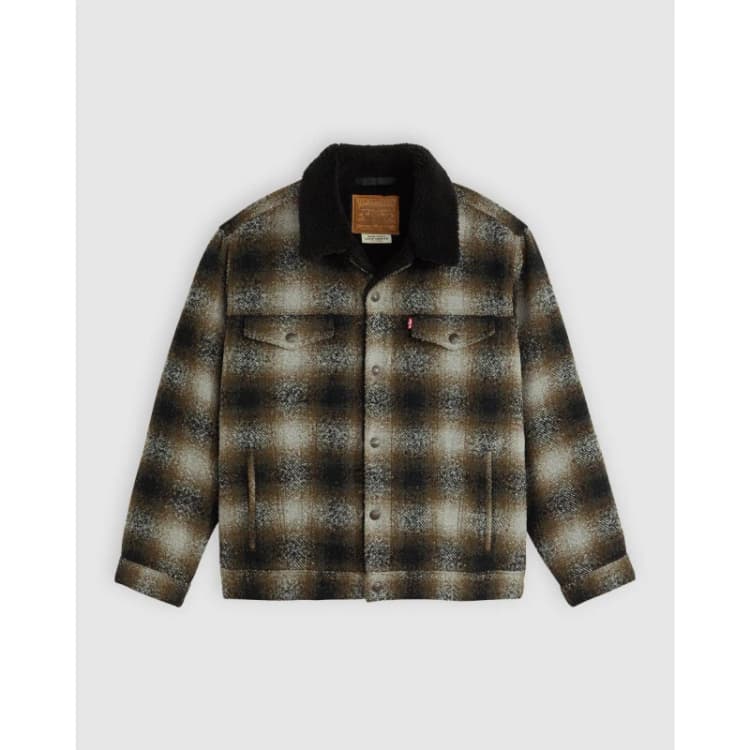 Image of Levis Checked Jacket with Sherpa Collar Checked Men S;M;L;XL