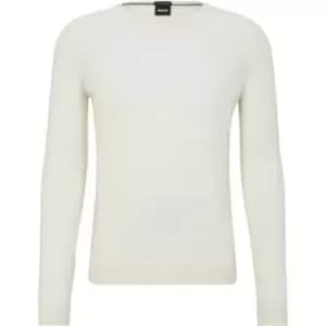 Image of Boss Leno-P Knit Jumper - White