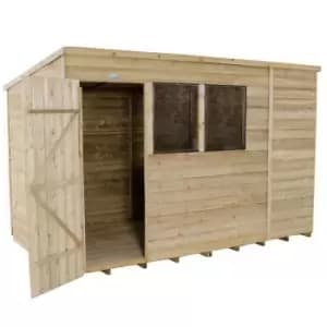 Image of 10x6ft Forest Wooden Overlap Pressure Treated Pent Shed -incl. Installation