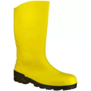 Image of Devon Unisex Yellow Safety Wellington Boots (37 eur) (Yellow/Black) - Yellow/Black - Dunlop