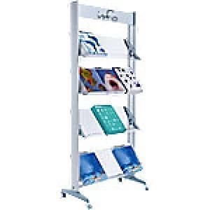 Image of Paperflow Literature Display A4 Aluminium