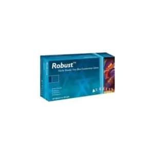 Image of Robust Nitrile Powder Free Disposable Examination Gloves (Pack Of 100) (L) (Blue) - Blue - Aurelia
