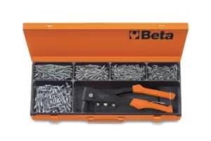 Image of Beta Tools 1741B/C5 Riveting Pliers with 700pc Aluminium Rivet Assortment