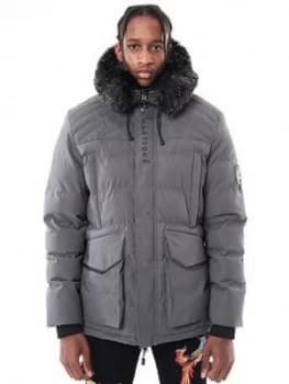 Image of Martique Icicle Frozen Layered Coat, Grey, Size XL, Men