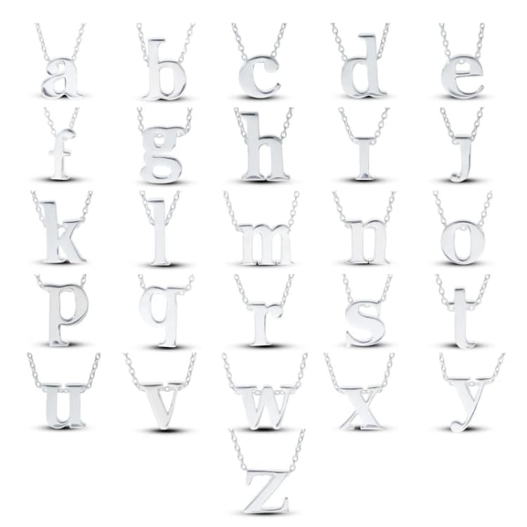 Image of Be You Sterling Silver lowercase Initial Necklace Silver female J
