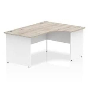 Image of Trexus Radial Desk Right Hand Panel End Leg 1600800mm Grey OakWhite