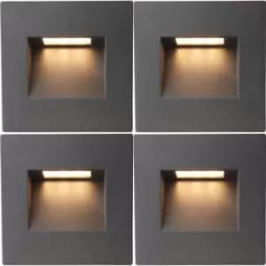 Image of Loops - 4 pack Square Outdoor Pathway Guide Light - 1.5W Indirect cct LED - Black Pc