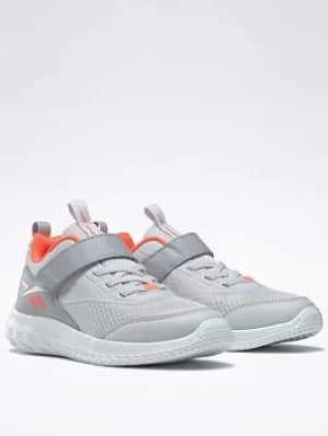 Image of Reebok Rush Runner 4 Shoes, Grey/Orange, Size 10.5 Younger