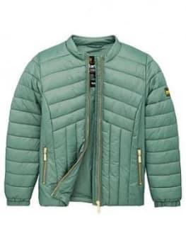 Image of Barbour International Girls Keeper Quilted Jacket - Green, Size 8-9 Years, Women
