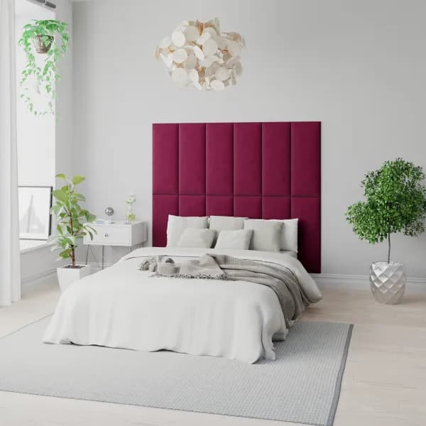 Image of Aspire EasyMount Plush Velvet Upholstered Wall Panels Pink