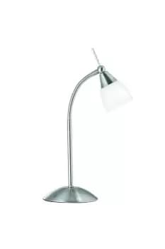 Image of Table Touch Lamp Satin Silver with Opal Shade G9