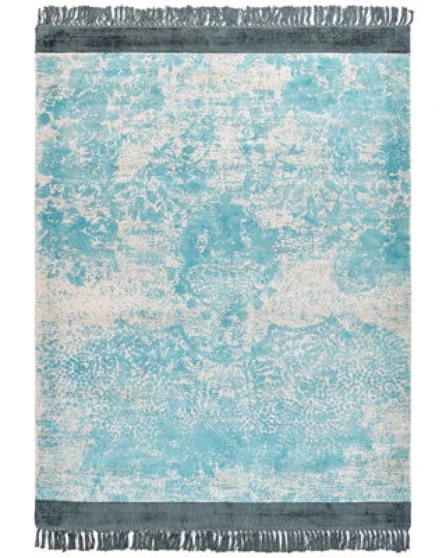 Image of Beliani Rug Akarsu Blue 140 X 200 Cm Viscose