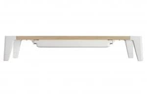 Image of ProperAV Height Adjustable Monitor Riser Stand with Drawer - Wood Effect