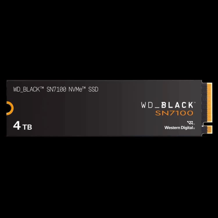 Image of Western Digital Black SN7100 4TB M.2 NVMe PCI-E Gen4 Solid State Drive - Read 7250 MB/s, Write 6900 MB/s - WDS400T4X0E-00CJA0