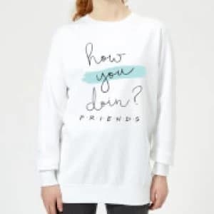 Image of Friends How You Doin? Womens Sweatshirt - White - 3XL