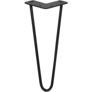 Image of 4 x Hairpin Leg - 12 - Black - 2 Prong - 10m - Black