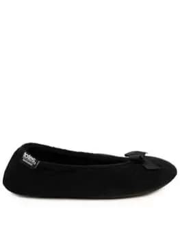 Image of TOTES Terry Ballet With Pillowstep - Black, Size 5-6, Women