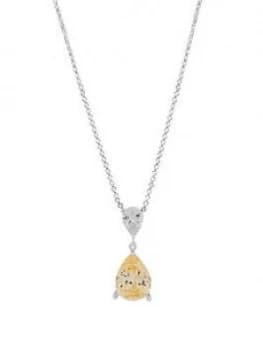 Image of Simply Silver Sterling Silver Canary Yellow Double Pear Cut Pendant