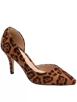 Image of Ravel Amber Leopard Print Heeled Court Shoe, Brown, Size 4, Women