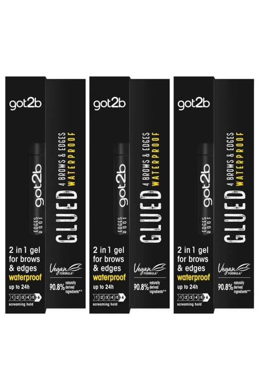 Image of got2b Glued For Brows & Edges 'Eyebrow Gel' 16ml pack 3 Black female