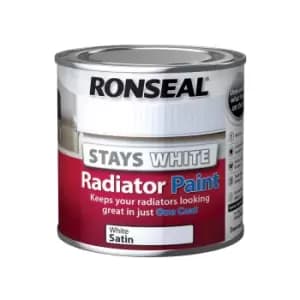 Image of Ronseal Stays White Radiator Paint Satin - 250ml