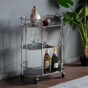 Image of Crossland Grove Guildford Drinks Trolley Silver 640X390X800Mm Silver