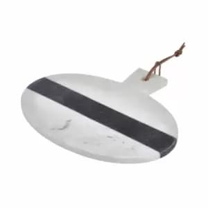 Image of Interiors by PH Maison White Grey Marble Round Paddle Board