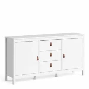 Image of Barcelona 2 Door Sideboard with 3 Drawers, white