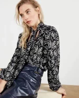 Image of Ted Baker V Neck Top With Tie Neck