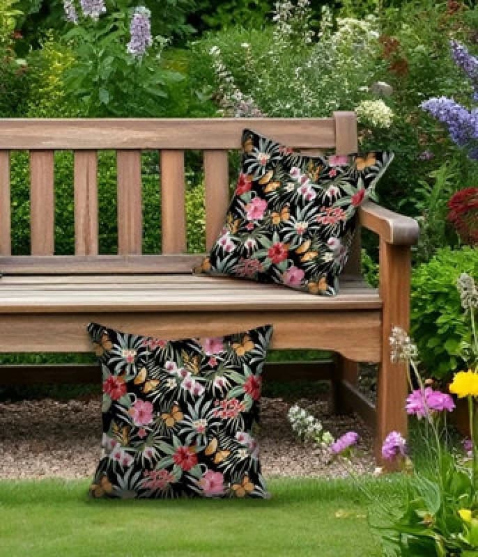 Image of Luxury Living Flutterby Outdoor Water-Repellant Cushion - Pair