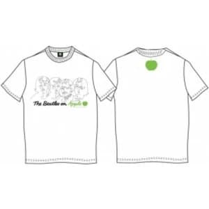 Image of The Beatles On Apple Mens Wht T Shirt: Large