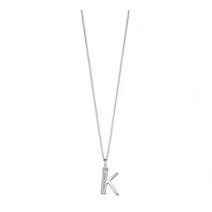 Image of Beginnings Sterling Silver Art Deco Initial K Cubic Zirconia Pendant P4733C