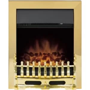 Image of Adam Blenheim Brass Inset Electric Fire Coal Heater Heating Real Flame Effect