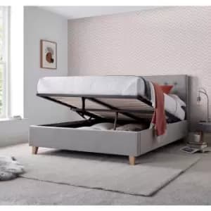 Image of Kingham Grey Velvet Ottoman Bed Double