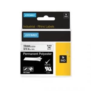 Image of Dymo 18484 Black on White Label Tape 19mm x 5.5m