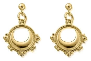 Image of ChloBo Half Moon Drop Earrings 18ct Gold Plated GEST4006 Jewellery