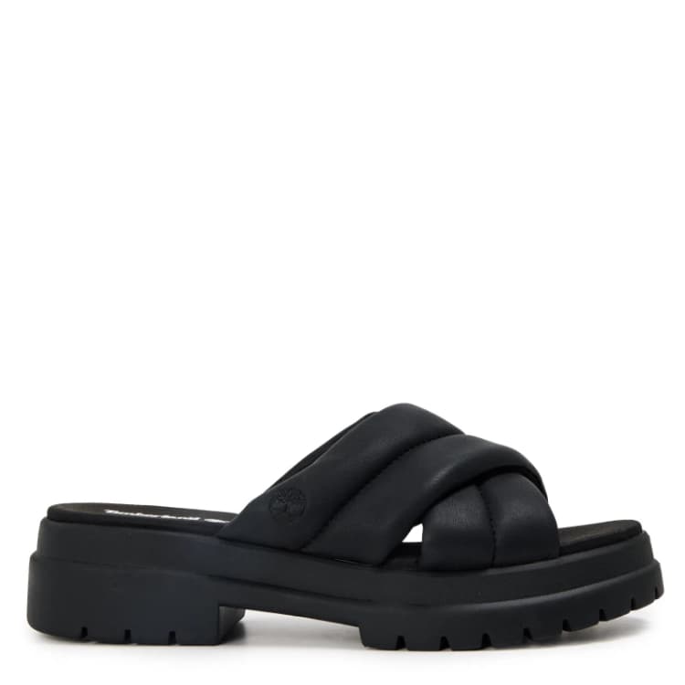 Image of Timberland Womens Slide Black Flat Sandals Blk Full Grain female 5 (38)