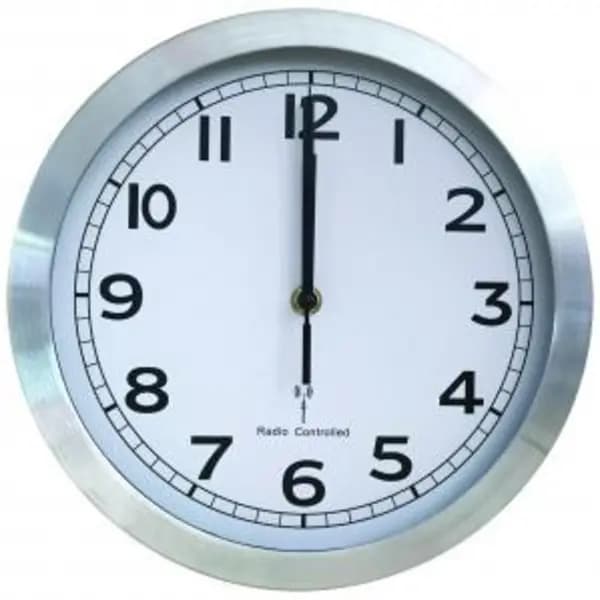 Image of Radio Controlled Wall Clock With Silver Aluminium Case SS0014 DYNSS0014