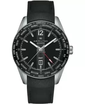 Image of Hamilton Broadway GMT Black Dial Automatic Mens Watch H43725731 H43725731