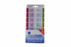 Image of AM-PM Flip Up Push Button Pill Box