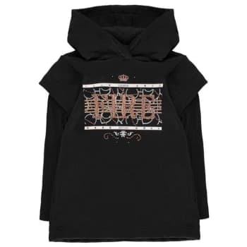 Image of Firetrap Ribbed Hoody Dress Infant Girls - Jet Black