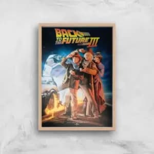 Image of Back To The Future Part 3 Giclee Art Print - A3 - Wooden Frame