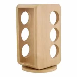 Image of Premier Housewares Revolving Bamboo Spice Rack, Holds 6 Bottles