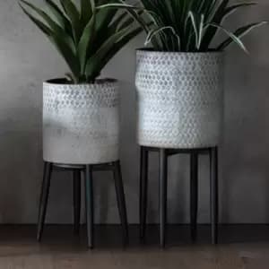 Image of Colemans Metal Planter Small Grey
