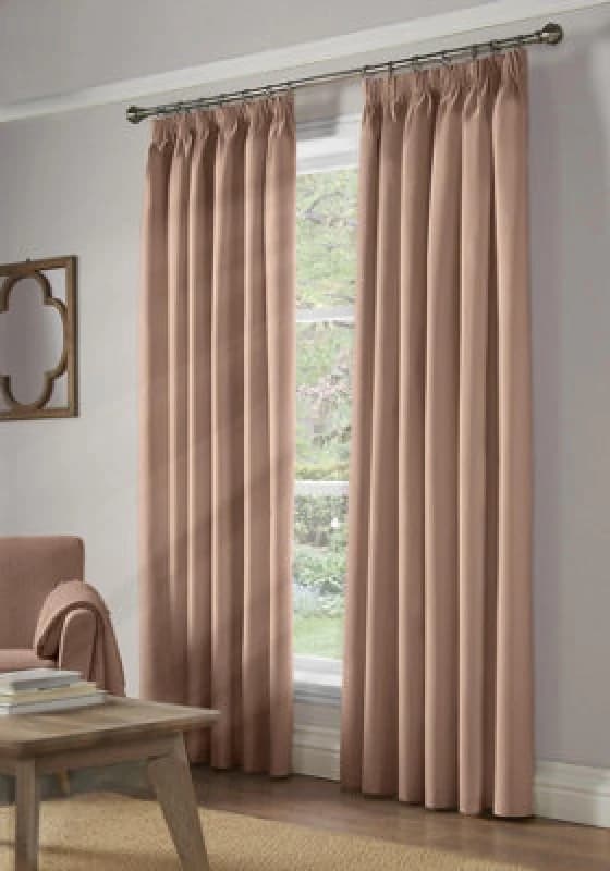 Image of Essential Living Essential Pencil Pleat Taped Top Curtains Pink 117cm x 183cm, Pink BLKTPNK4672