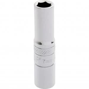 Image of Draper 1/4" Drive Polished Finish Hi Torq Deep Hexagon Socket Metric 1/4" 7mm